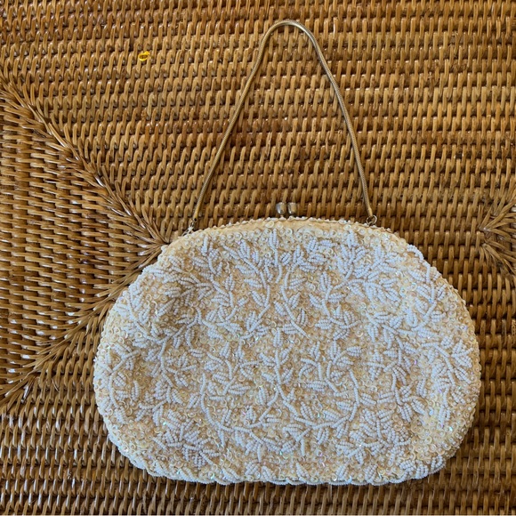 Mid Century Designer Bags. Formal Beaded and Leather Bags. 1950s Evening Clutch - Picture 2 of 9